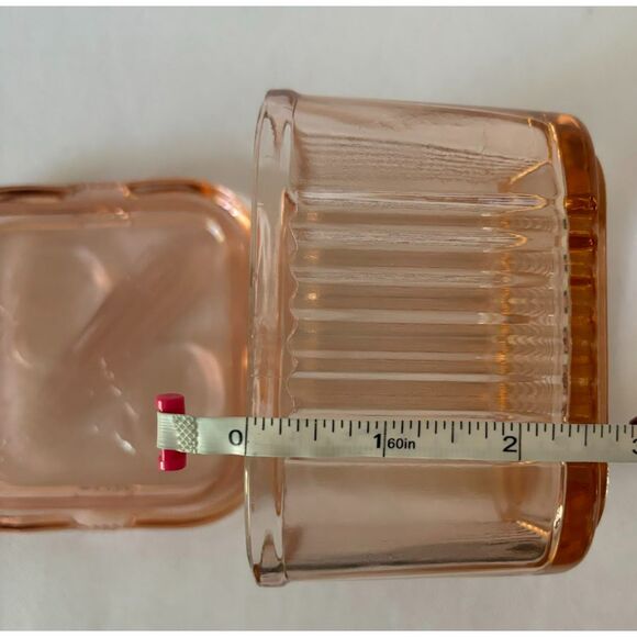 Vintage Depression Glass Pink Container with Lid - Picture 6 of 8